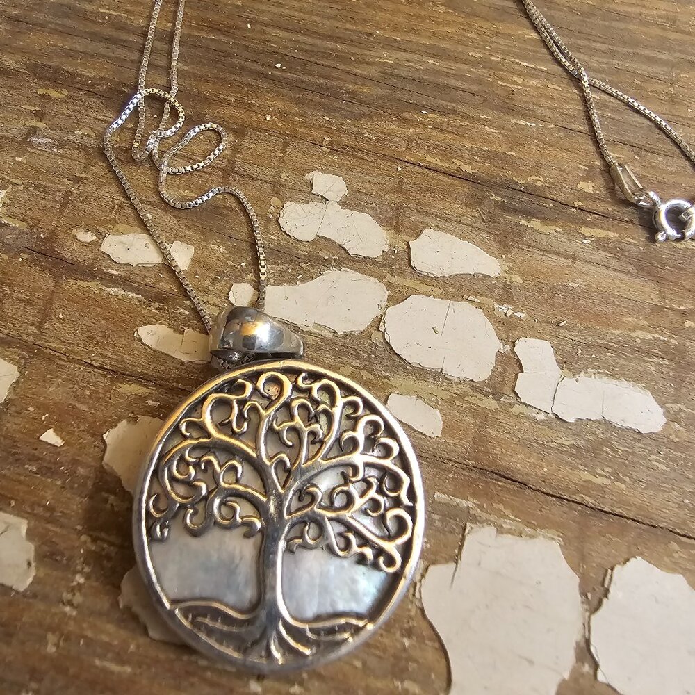 Sterling silver tree necklace